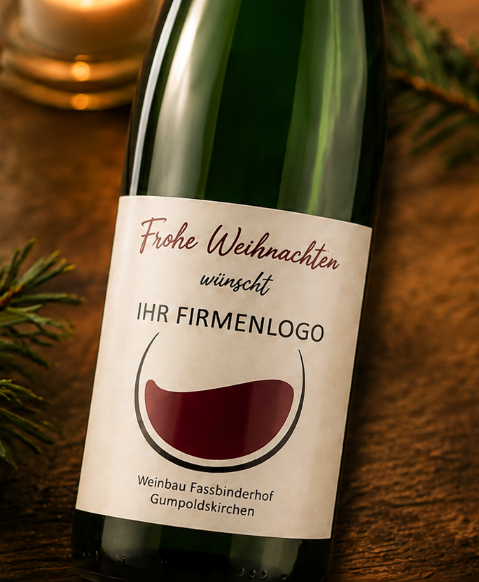 Personalisierte Etiketten mit prämierten Fassbinderhof Weinen
